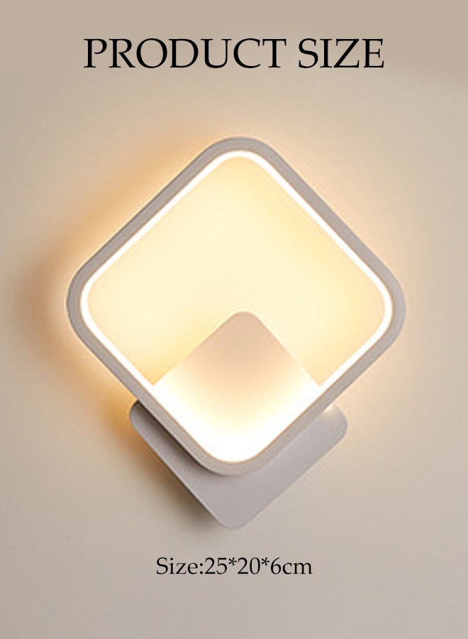 DUNISO Warm Led Wall Lamp, Tv Background Wall Nordic Creative Lamp, Living Room Corridor Bedroom Bedside Lamp, Hanging Lamp Square Decoration, Suitable For Bedroom, Corridor, Living Room, Balcony, Etc. (White) - Image 2