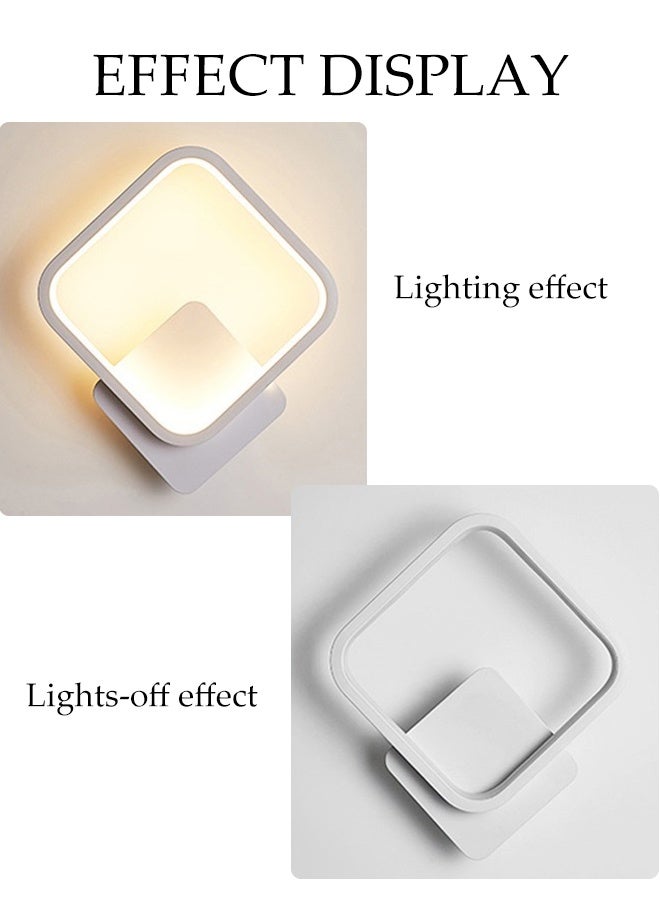 DUNISO Warm Led Wall Lamp, Tv Background Wall Nordic Creative Lamp, Living Room Corridor Bedroom Bedside Lamp, Hanging Lamp Square Decoration, Suitable For Bedroom, Corridor, Living Room, Balcony, Etc. (White) - Image 4