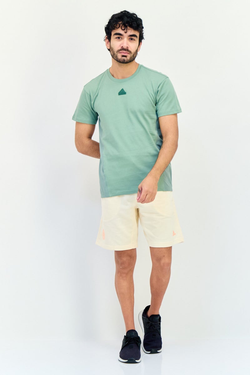 Adidas Men Sportswear Fit Short Sleeves Running T-Shirt, Green - Image 3