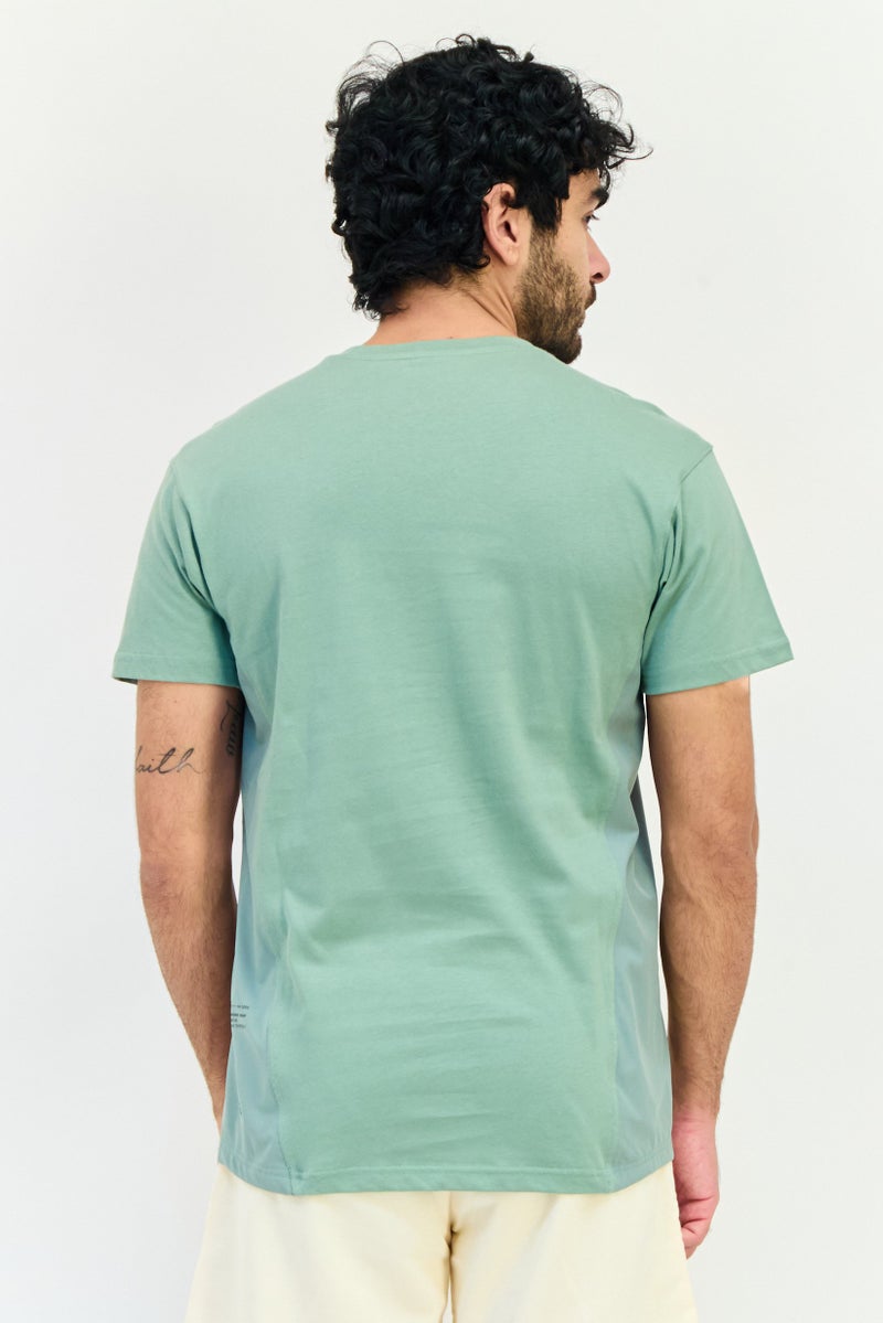 Adidas Men Sportswear Fit Short Sleeves Running T-Shirt, Green - Image 4