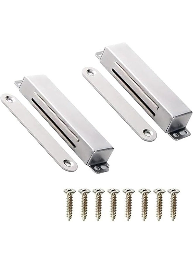 Generic 2 PCS Magnetic Door Catch, 20lbs Pull Strong Magnet Cabinet Latches Magnetic Hardware Stainless Steel Door Closer for Bathroom Kitchen Sliding Door Window Cupboard Black (White)  - Image 1
