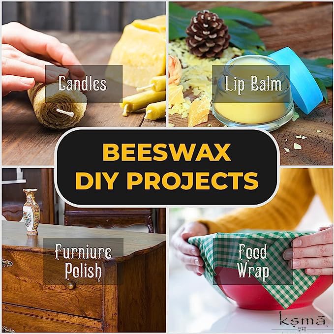 Ksma Toxin Free ||Pure, Natural, Raw, Triple Filtered Cosmetic Grade Super Refined Pure Beeswax || Bees Wax || Raw Material || Candle Making Wax (200gram) - Image 3