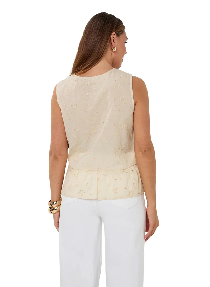 Esqualo  Esqualo Blouse Embroidered Sequins Light for Women | Best Price UAE