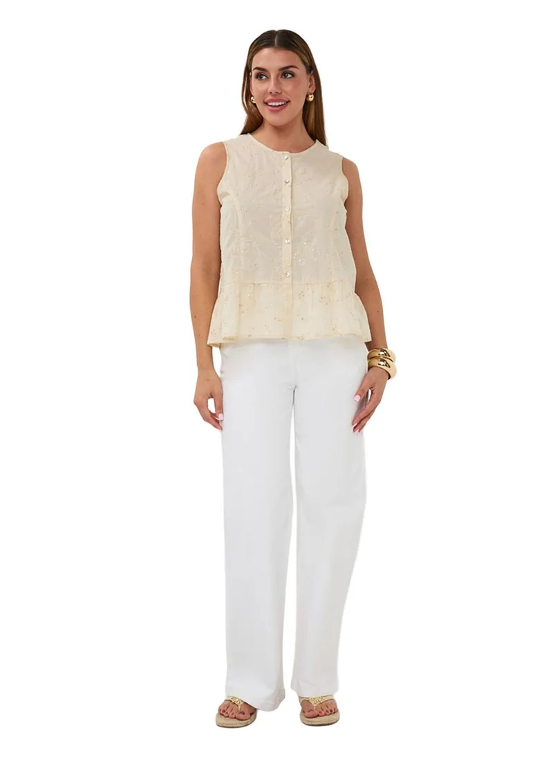 قرش Esqualo Blouse Embroidered Sequins Light