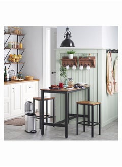 Chulovs Bar Stools, Set of 2 Bar Chairs, Kitchen Breakfast Bar Stools with Footrest, Industrial in Living Room, Party Room, Easy Assembly, Rustic Brown and Black  - Image 5