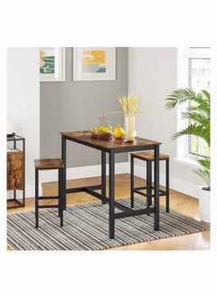 Chulovs Bar Stools, Set of 2 Bar Chairs, Kitchen Breakfast Bar Stools with Footrest, Industrial in Living Room, Party Room, Easy Assembly, Rustic Brown and Black  - Image 4