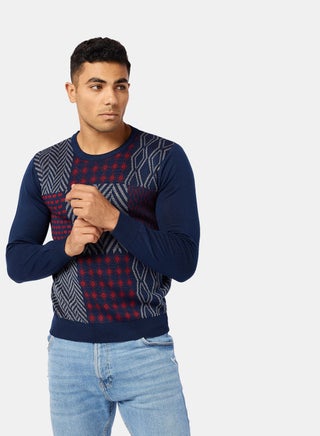 All-Over Print Knit Pullover