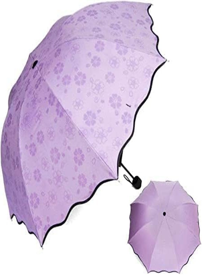 Trend wave Beautiful Magic Umbrella Multi Color 3 Fold Rain and all seasons Protection Umbrella with Water Magic Print for Men and Women - Image 2