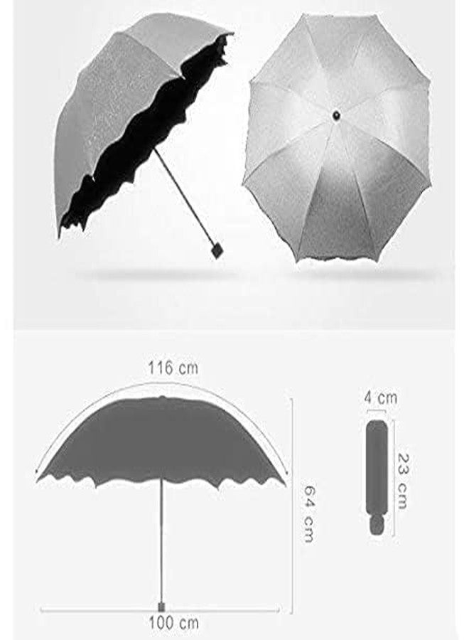 Trend wave Beautiful Magic Umbrella Multi Color 3 Fold Rain and all seasons Protection Umbrella with Water Magic Print for Men and Women - Image 3