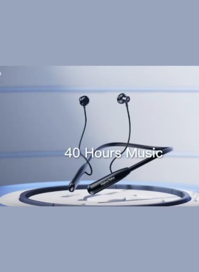 HainoTeko Germany HainoTeko HN-40 Wireless Bluetooth Neckband Earphones with Mic, 40 Hours Playback, Super Bass Sound, Comfortable Fit - Black - Image 5