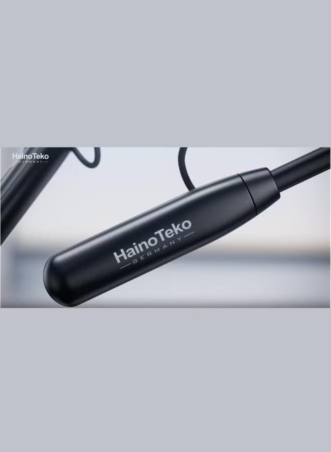 HainoTeko Germany HainoTeko HN-40 Wireless Bluetooth Neckband Earphones with Mic, 40 Hours Playback, Super Bass Sound, Comfortable Fit - Black - Image 4