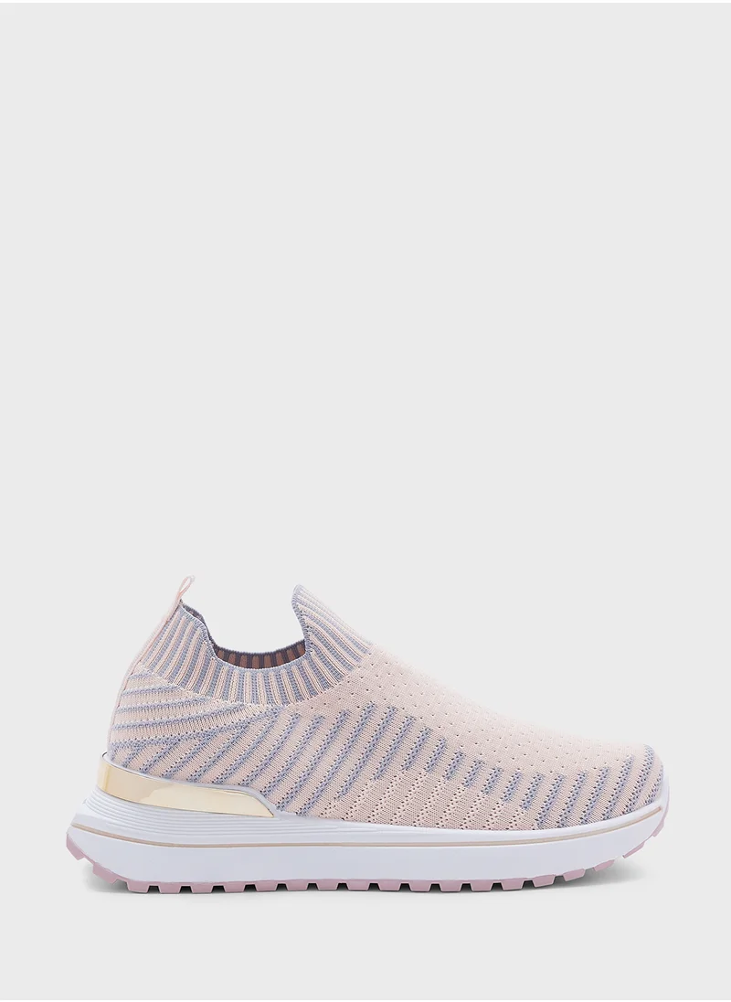 Ginger Stripe Knit Slip On Comfort Shoes