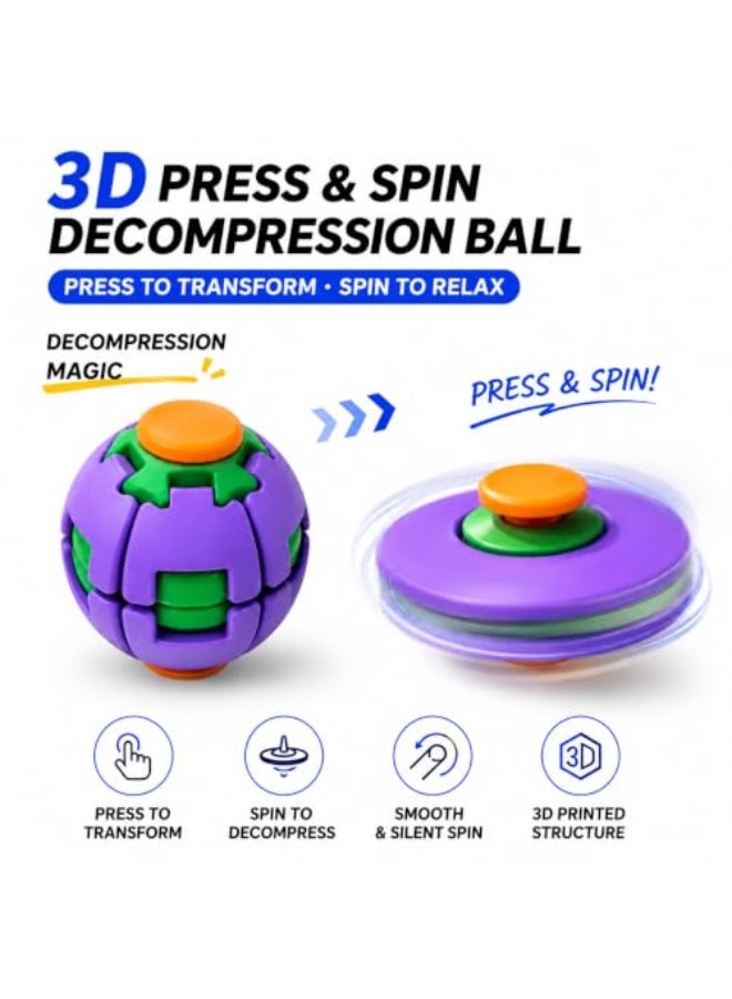 Western Mountains 3D Printed Press-Rotating Fidget Spinner Toy, Mechanical Kinetic Desk Toy for Stress & Anxiety Relief, Unique Sensory Press-to-Spin Fidget Toy for Adults, Cool Gadgets Gift (Green) - Image 3