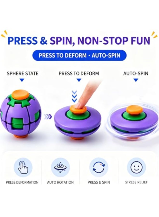 Western Mountains 3D Printed Press-Rotating Fidget Spinner Toy, Mechanical Kinetic Desk Toy for Stress & Anxiety Relief, Unique Sensory Press-to-Spin Fidget Toy for Adults, Cool Gadgets Gift (Green) - Image 2