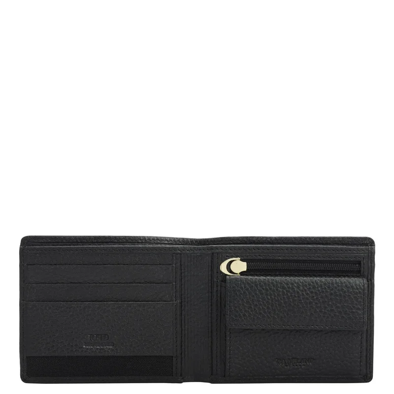 Da Milano Black Bifold Leather Mens Wallet