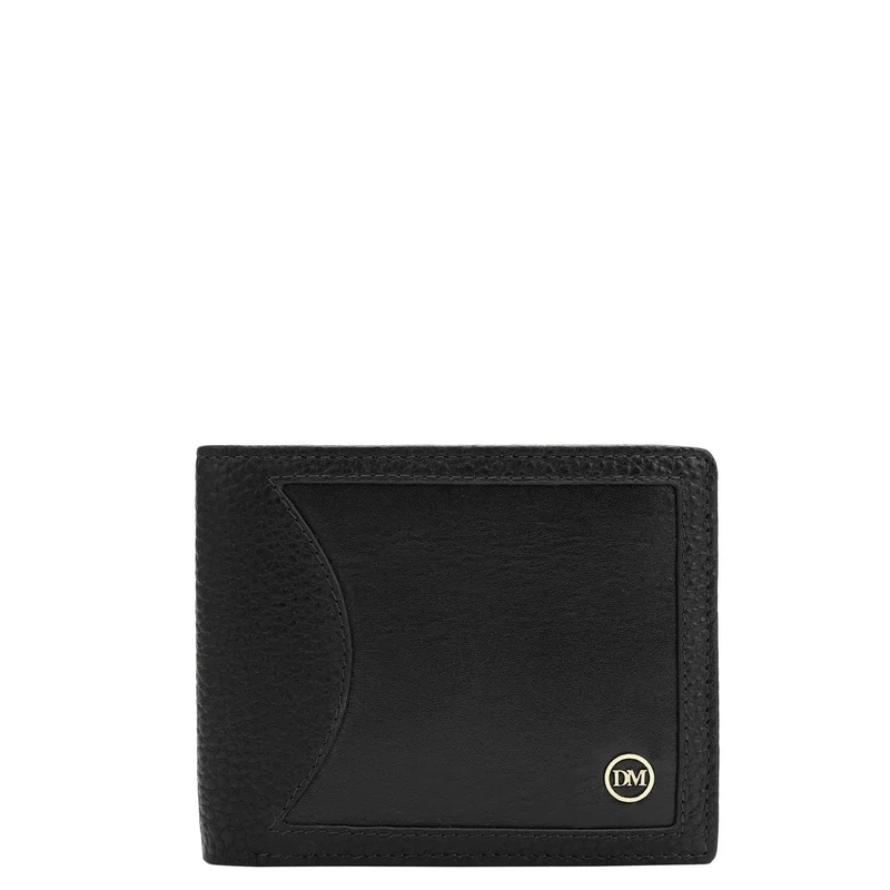 Da Milano Black Bifold Leather Mens Wallet