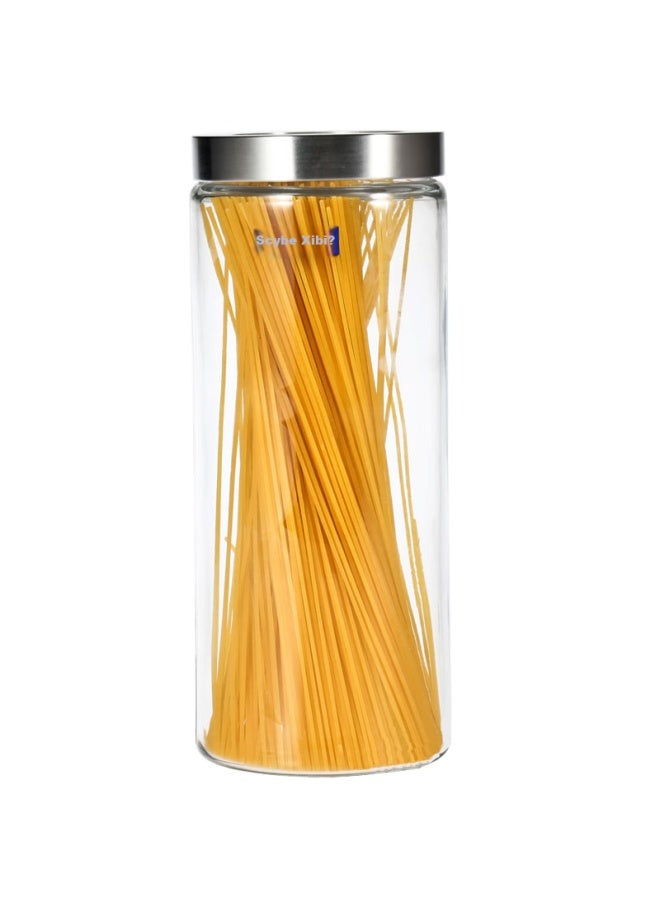 Scybe Glass Storage Jar, Airtight Container For Grains, Glass Bottle For Milk Powder And Tea, Kitchen Storage Jar, Naji 2100ml - Image 1