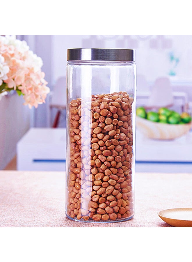 Scybe Glass Storage Jar, Airtight Container For Grains, Glass Bottle For Milk Powder And Tea, Kitchen Storage Jar, Naji 2100ml - Image 2