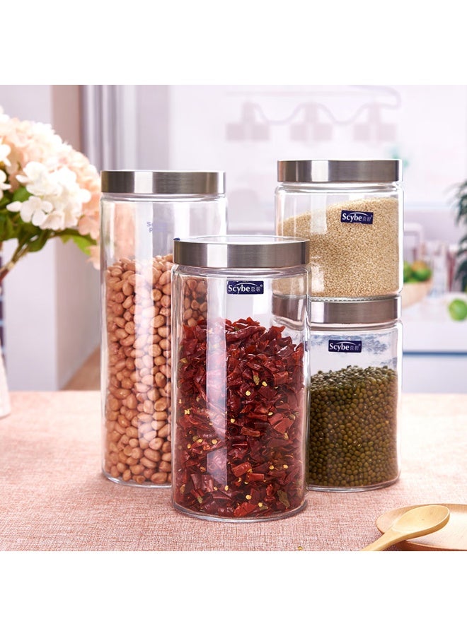 Scybe Glass Storage Jar, Airtight Container For Grains, Glass Bottle For Milk Powder And Tea, Kitchen Storage Jar, Naji 2100ml - Image 5