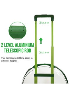 MAJIBAO Pet Carrier with Telescopic handle, Durable zipper, Ventilation holes, and Rolling wheels, Transparent pet stroller for outdoor activities, Ideal for cats and small dogs 93 cm (Green)  - Image 5