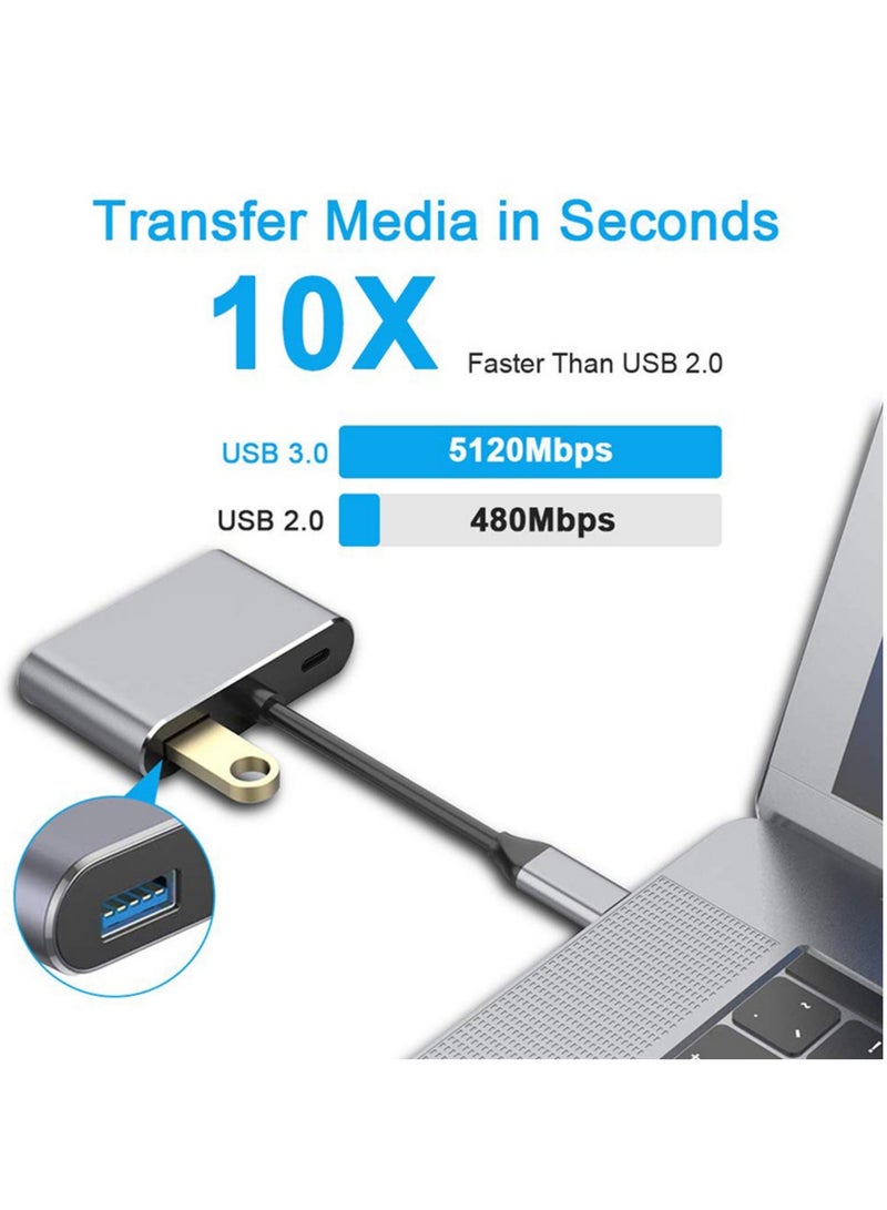 CoomBe 4 in 1 USB C HUB Docking Station, Type C Adapter to 4K HDTV VGA, USB 3.0 PD Fast Charge Splitter for MacBook Notebook Laptop Computer - Image 5