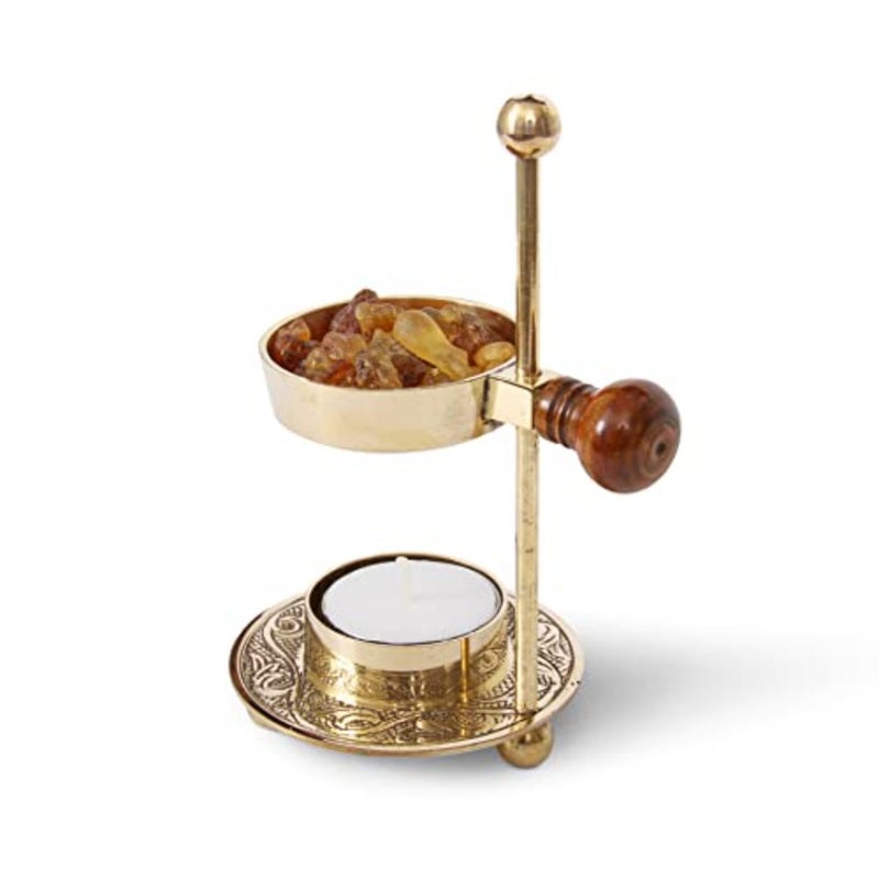Brass Incense Burner Candle Heated - Image 1