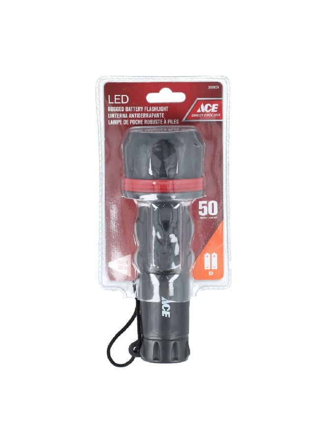 ACE High-Quality Rugged Battery 50-Lumens LED Flashlight Black 27.3 x 5 x 12.4 cm 3999574  - Image 1