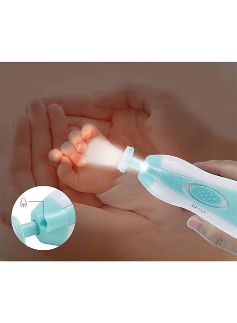 A ZONE Baby Nail Trimmer Electric - 6-in-1 Baby Nail Clippers & File Set with LED Light, Portable & Lightweight, Safe for Newborns, Toddlers, Kids, and Adults - Includes 6 Grinding & Polishing Heads" - Image 5
