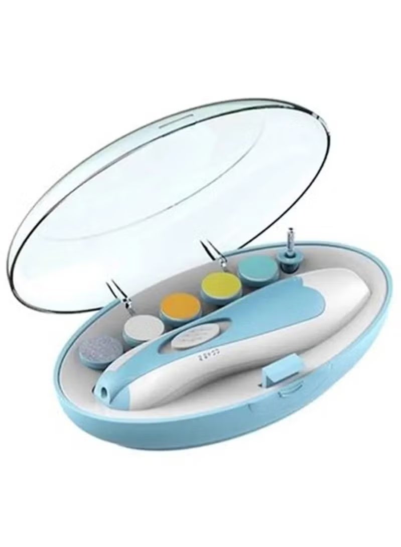 A ZONE Baby Nail Trimmer Electric - 6-in-1 Baby Nail Clippers & File Set with LED Light, Portable & Lightweight, Safe for Newborns, Toddlers, Kids, and Adults - Includes 6 Grinding & Polishing Heads" - Image 2