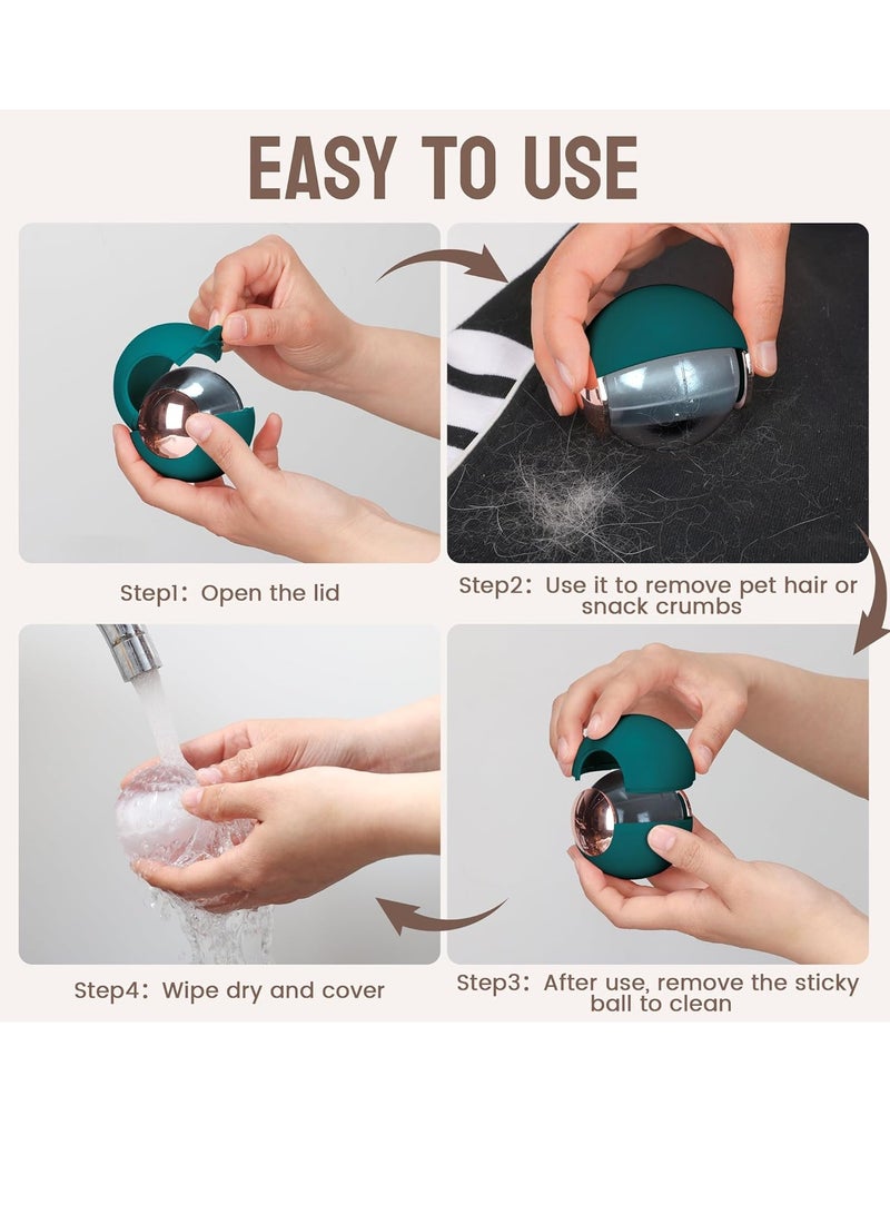 Generic Washable and Reusable Lint Roller Ball, Sticky Portable Pet Hair Removal Tool for Clothing, Furniture, Carpets, Beds, Sofas, and More (Green)  - Image 3
