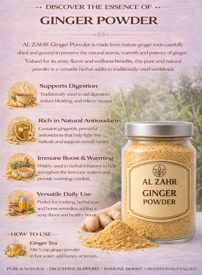 زهر مسحوق الزنجبيل (مسحوق الزنجبيل المجفف) - مسحوق جذور الزنجبيل الطبيعي المجفف عالي الجودة | مسحوق عشبي نقي 100% للاستخدام في البستنة والزراعة والنباتات والأغراض المتعددة. - Image 3