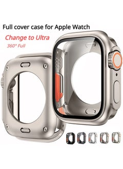 Generic Suitable For Apple Iwatch S10 Watch Case S9 Modified Second Variable Ultra Protective Case 360 All-inclusive Film-Color:Starlight Color + Orange -Overall Dimensions:Apple Iwatch S9/S8/S7 (44mm)  - Image 3