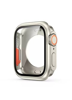 Generic Suitable For Apple Iwatch S10 Watch Case S9 Modified Second Variable Ultra Protective Case 360 All-inclusive Film-Color:Starlight Color + Orange -Overall Dimensions:Apple Iwatch S9/S8/S7 (44mm)  - Image 1