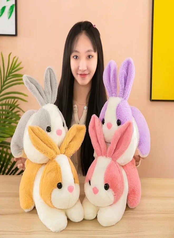 Softdreams Yellow White Rabbit Soft Toy Adorable Gift for Kids | Furry and Cuddly Toy for Girls and Boys (Multicolored,30cm) - Image 5