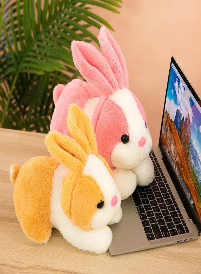 Softdreams Yellow White Rabbit Soft Toy Adorable Gift for Kids | Furry and Cuddly Toy for Girls and Boys (Multicolored,30cm) - Image 4