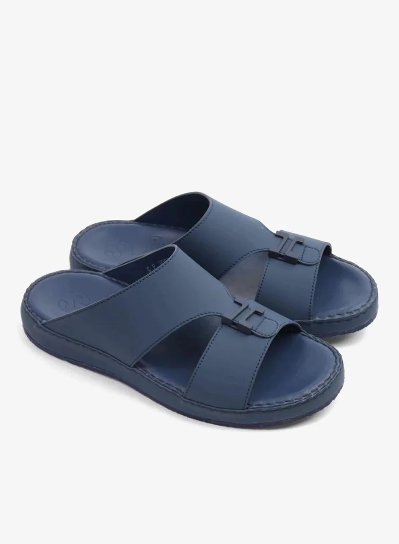 كومفورت بلس صنادل رجالية مريحة جلد مطفي أنيقة بلون كحلي