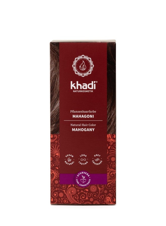 khadi MAHOGANY Natural Hair Color, 3.5oz, Kisses your hair in an expressive, velvety earthy reddish brown, 100% herbal & vegan, PPD & chemical free, natural cosmetic for healthy hair. - Image 1