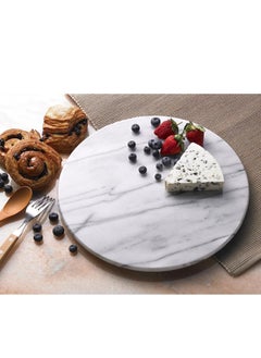 TYCOM Tycom Round Vanity Tray, Bathroom Vanity Tray Resin Kitchen Sink Tray, Countertop Organizer Tray for Perfume Towel Dresser Jewelry Candle, Coffee Table Decorative Tray,10 MM White  - Image 1