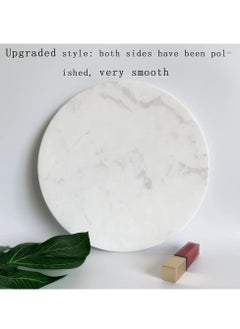 TYCOM Tycom Round Vanity Tray, Bathroom Vanity Tray Resin Kitchen Sink Tray, Countertop Organizer Tray for Perfume Towel Dresser Jewelry Candle, Coffee Table Decorative Tray,10 MM White  - Image 2