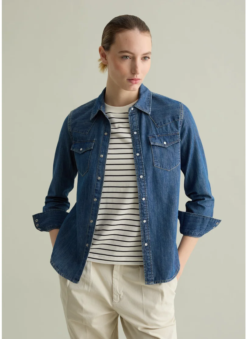 او في اس Western Shirt In Denim