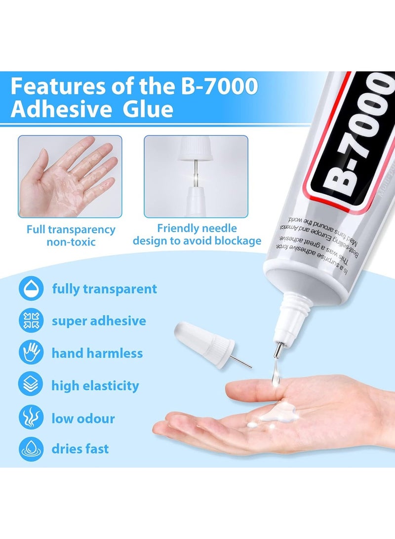B-7000 Super Glue,Industrial Strength Adhesive B7000 Glues Paste for Rhinestones Crafts, Clothes Shoes, Fabric, Jewelry Making, Cell Phones, Tablet, Wood, Rubber, Leather Textile (2x50 ml/2.1 oz) - Image 2