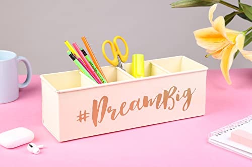 DUDKI HOMES Desk Organizers and accessories 4 Compartment Desk Organizer set Pen holder for desk cute and Stylish Office Desk Accessories for Women Office Keep Your Workspace Organized - Image 3