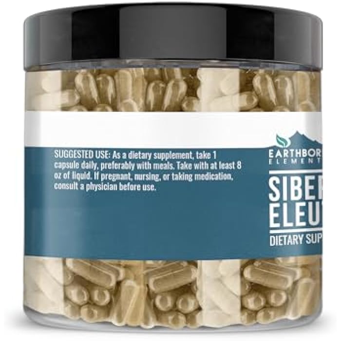 Earthborn Elements Siberian Eleuthero 200 Capsules, Pure & Undiluted, No Additives - Image 3