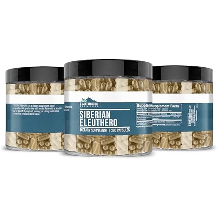 Earthborn Elements Siberian Eleuthero 200 Capsules, Pure & Undiluted, No Additives - Image 4