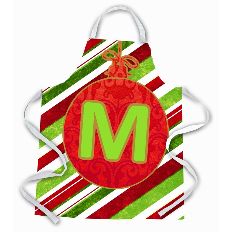 Caroline's Treasures ""Caroline's Treasures CJ1039-MAPRON Christmas Ornament Holiday Initial Letter M Apron  Large  Multicolor""