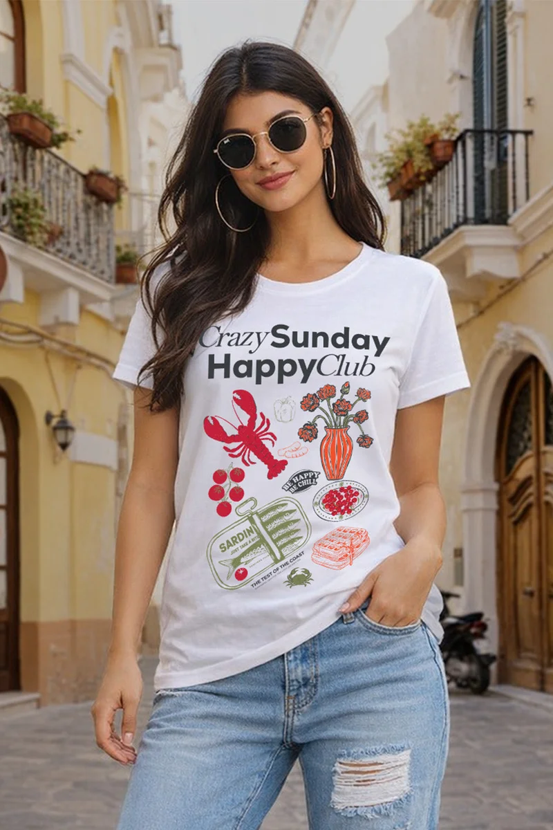 جونبيري JUNEBERRY® Women’s Pure Cotton Regular Fit Printed T-Shirt – Everyday Casual Wear, Travel & Weekend Outfit Tee (JB_55_CSHC_WT_M)