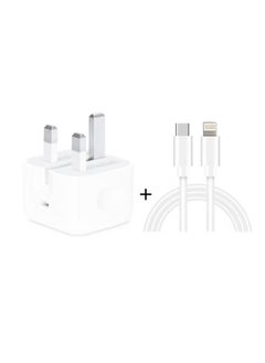 3 Pin Dual Charger 20W Adopter With Cable Fast Compatible For iPhone 20W USB C Charger