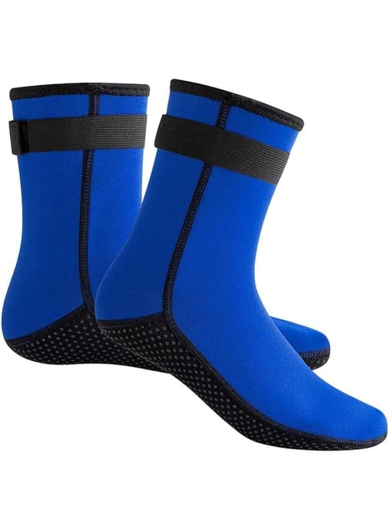 SOLARAE 3mm Sports Neoprene Water Socks, Anti-Slip Wetsuit Socks, Adjustable Velcro loop Strap, Suitable for Water Sports, Scuba Diving, Snorkeling, Swimming (L) - Image 1