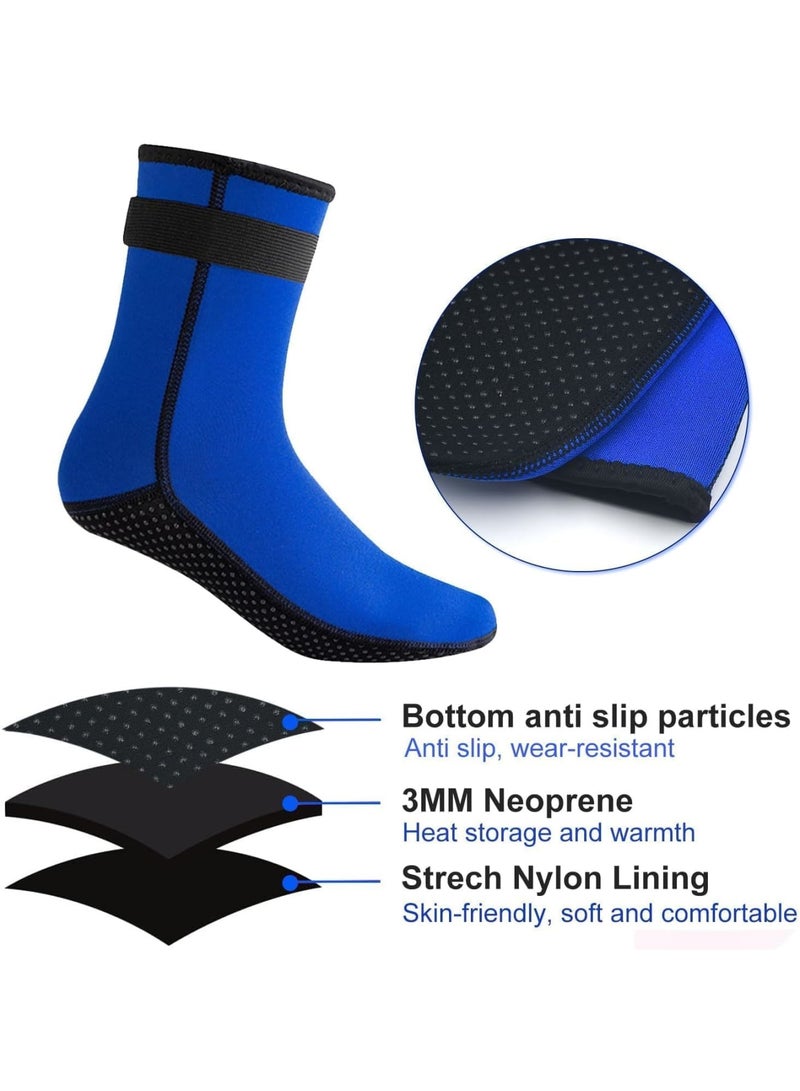 SOLARAE 3mm Sports Neoprene Water Socks, Anti-Slip Wetsuit Socks, Adjustable Velcro loop Strap, Suitable for Water Sports, Scuba Diving, Snorkeling, Swimming (L) - Image 4