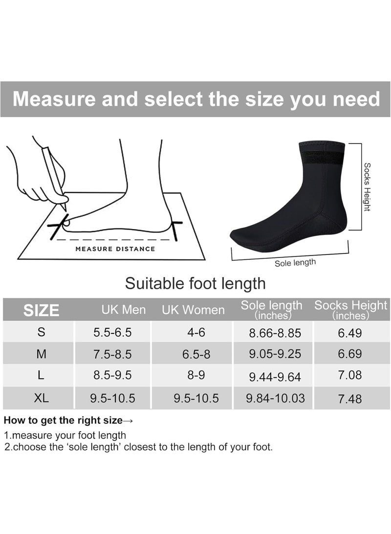 SOLARAE 3mm Sports Neoprene Water Socks, Anti-Slip Wetsuit Socks, Adjustable Velcro loop Strap, Suitable for Water Sports, Scuba Diving, Snorkeling, Swimming (L) - Image 5